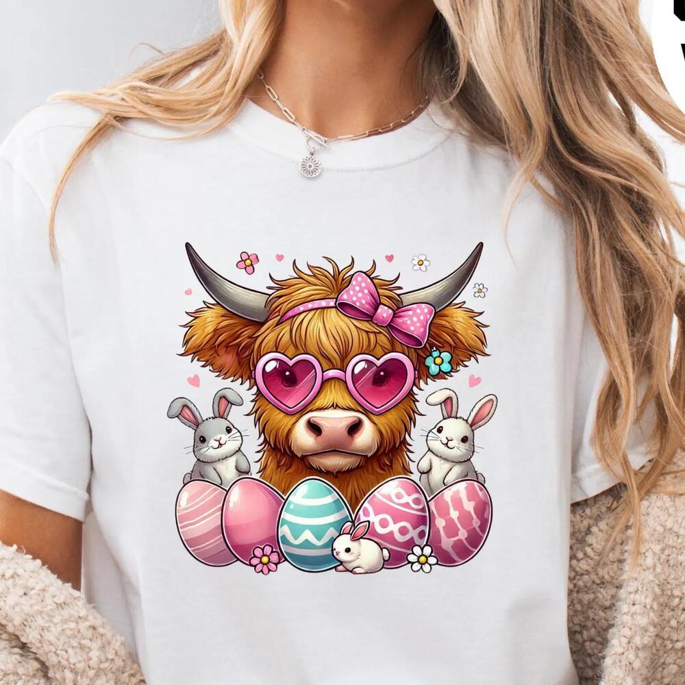 Sa? Easter Day Cow T-Shirt, Cute Cow Shirt, Bunny Cow Shirt, Easter